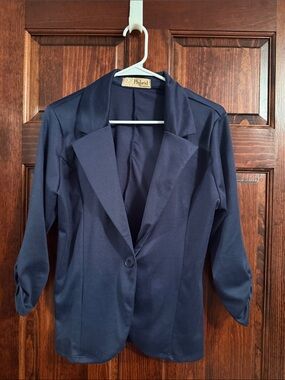 Hybrid & company Navy Single-Button Women's Blazer